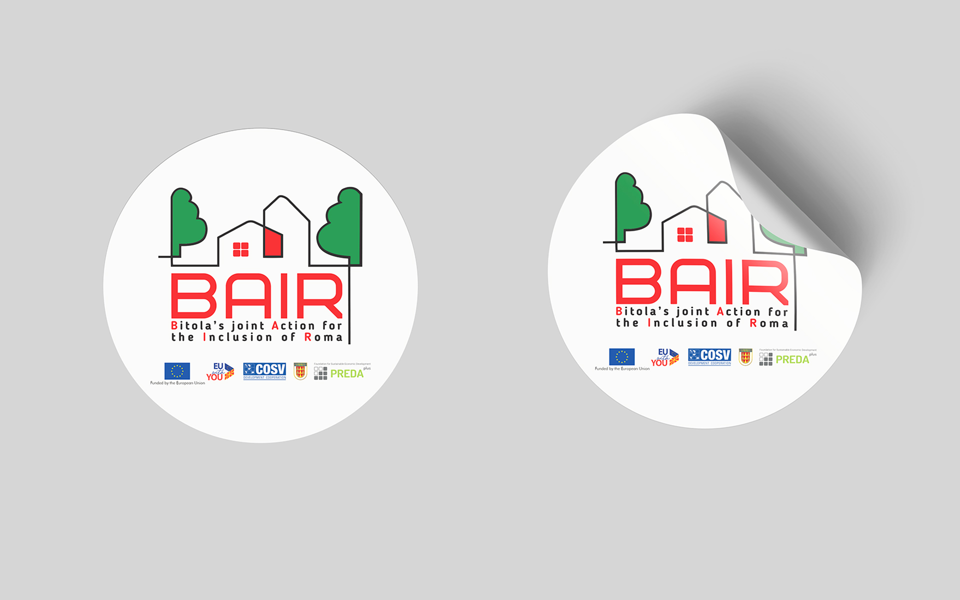 Bitola's Joint Action for the Inclusion of Roma - Curled-Sticker - Branded Printed Material | YasDesigner